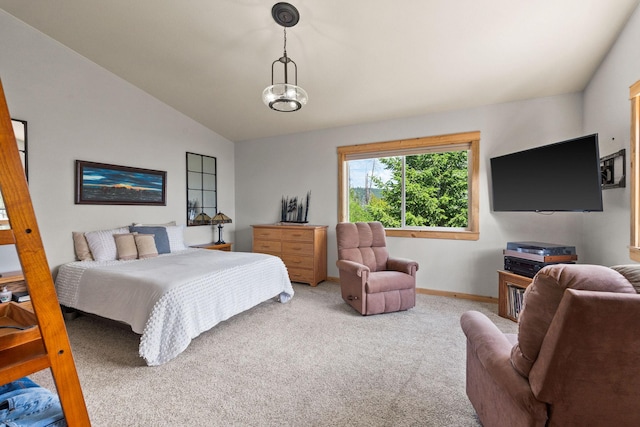 298 Lone Wolf Trl, Lakeside, MT 59922 - bedroom with carpet floors and lofted ceiling