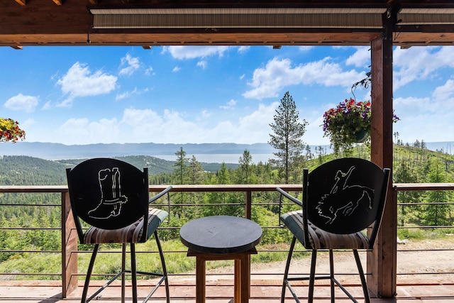 298 Lone Wolf Trl, Lakeside, MT 59922 - balcony featuring a mountain view