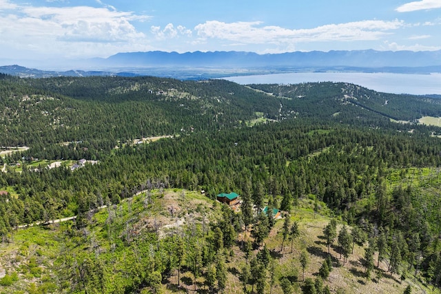 298 Lone Wolf Trl, Lakeside, MT 59922 - drone / aerial view of a forest and a water and mountain view
