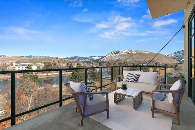 265 S 4th St E Unit 405, Missoula, MT 59801 - patio / terrace featuring a mountain view and an outdoor living space