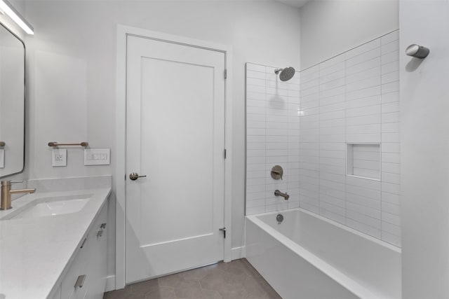 265 S 4th St E Unit 405, Missoula, MT 59801 - bathroom with vanity, bathtub / shower combination, and tile patterned flooring