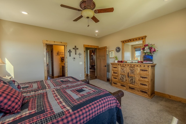 51 Whitehorse Rd, Townsend, MT 59644 - carpeted bedroom featuring recessed lighting and ceiling fan