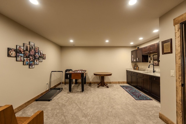 51 Whitehorse Rd, Townsend, MT 59644 - indoor wet bar with light carpet and recessed lighting