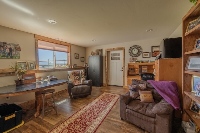 51 Whitehorse Rd, Townsend, MT 59644 - living area with wood finished floors, recessed lighting, and a desk
