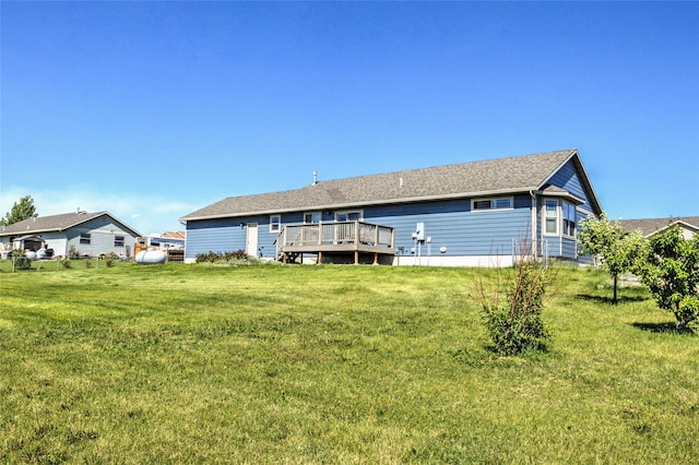 3250 Stillwell Dr, Helena, MT 59602 - back of property featuring a yard and a deck