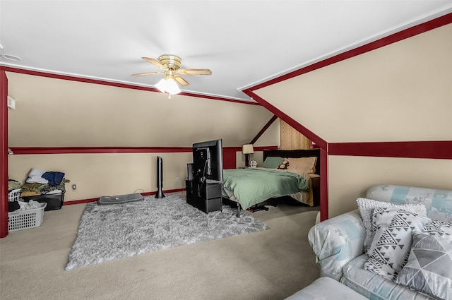 1126 4th Ave S, Great Falls, MT 59405 - bedroom featuring carpet, ceiling fan, and vaulted ceiling