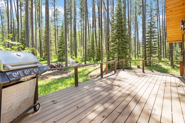 72 Giefer Creek Rd, Essex, MT 59916 - deck with area for grilling and a view of trees