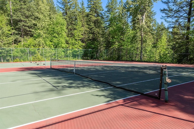24 Alder Way Unit 3B, Whitefish, MT 59937 - view of tennis court featuring a forest view