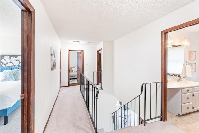 3446 Tizer Dr, Helena, MT 59602 - corridor with an upstairs landing and a textured ceiling