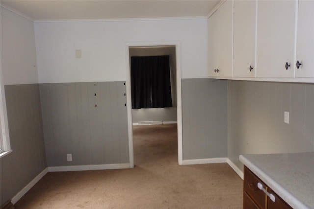 17 Crane Ave, Stockett, MT 59480 - unfurnished room featuring light colored carpet, ornamental molding, and wood walls