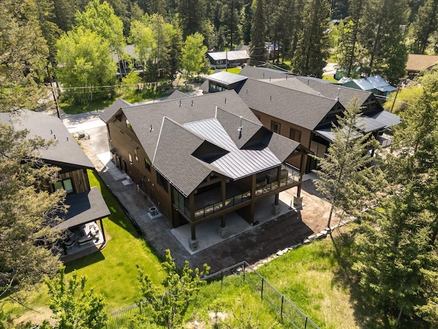 508 Dakota Ave, Whitefish, MT 59937 - view from above of property featuring a heavily wooded area