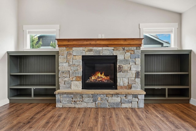150 Swede Trl, Kalispell, MT 59901 - detailed view of a stone fireplace and wood finished floors