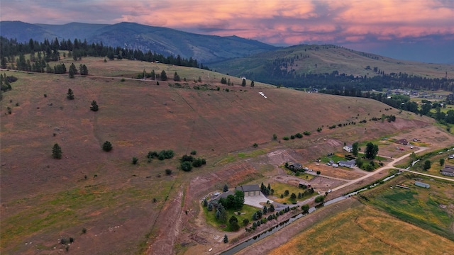 15660 Sara Jo Ln, Frenchtown, MT 59834 - aerial view at dusk of a mountain view and a view of rural / pastoral area