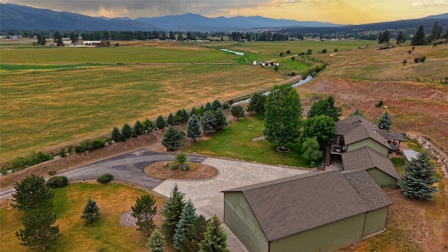 15660 Sara Jo Ln, Frenchtown, MT 59834 - aerial view at dusk of a mountain view and a view of rural / pastoral area