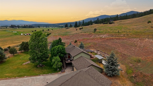 15660 Sara Jo Ln, Frenchtown, MT 59834 - aerial view at dusk of a mountain view and a rural view