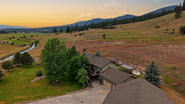 15660 Sara Jo Ln, Frenchtown, MT 59834 - aerial view at dusk of a mountain view and a view of countryside