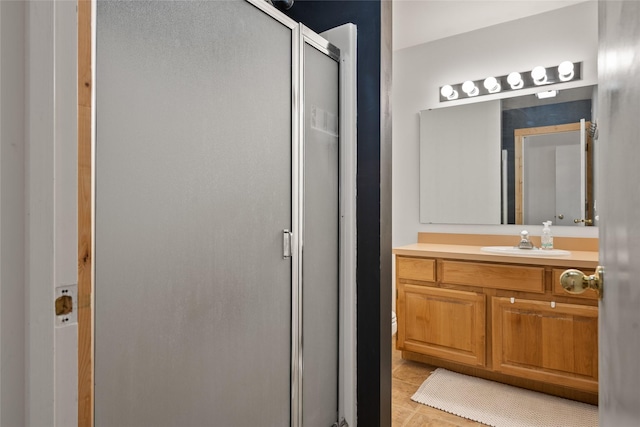 251 Grandview Way, Missoula, MT 59803 - full bathroom with a shower stall, vanity, and tile patterned flooring