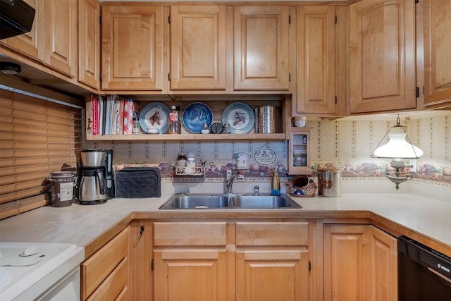 429 Pleasant Valley Rd, Marion, MT 59925 - kitchen featuring dishwasher, light countertops, and open shelves