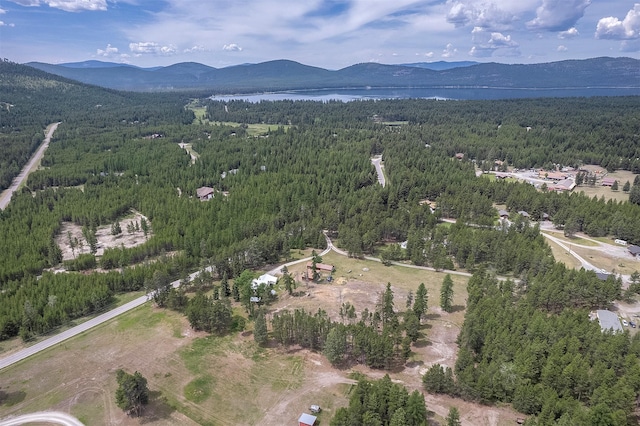 429 Pleasant Valley Rd, Marion, MT 59925 - drone / aerial view of a heavily wooded area and a mountain backdrop