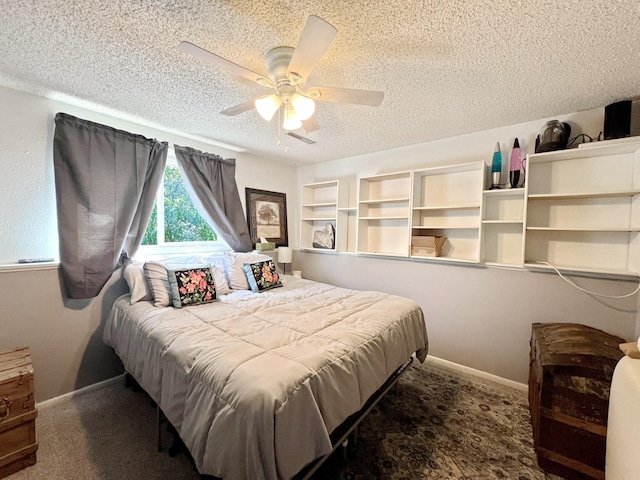643 Madison Way, Great Falls, MT 59404 - bedroom with a textured ceiling, carpet, and a ceiling fan