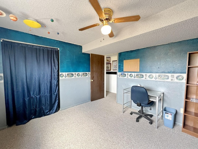 643 Madison Way, Great Falls, MT 59404 - carpeted office space featuring a textured ceiling and ceiling fan
