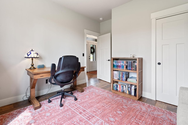 331 Deer Creek Rd, Somers, MT 59932 - office area with baseboards and wood finished floors