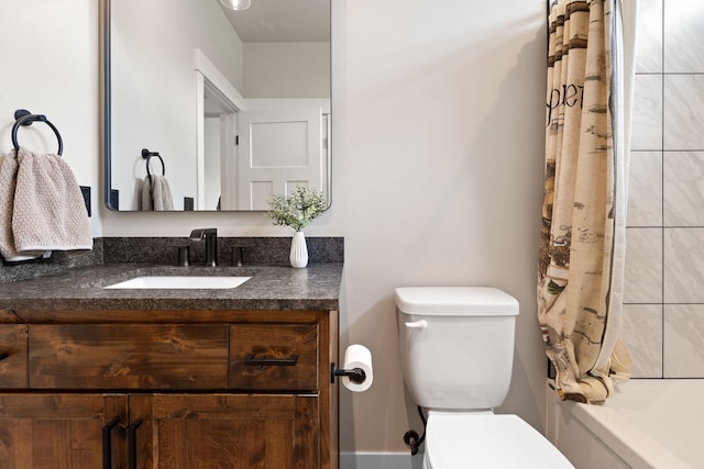 331 Deer Creek Rd, Somers, MT 59932 - bathroom featuring vanity and shower / bath combo with shower curtain