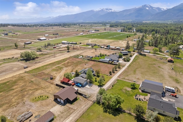 4786 Hereford Ln, Stevensville, MT 59870 - aerial view of sparsely populated area with a mountain backdrop