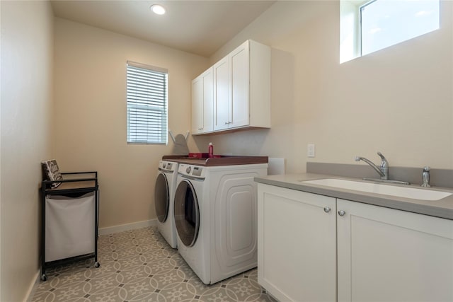 343 Meadow View Loop, East Helena, MT 59635 - laundry room featuring washer and clothes dryer, cabinet space, and recessed lighting