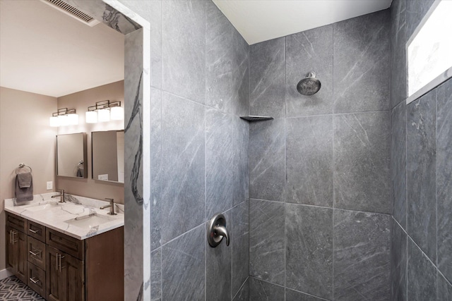132 Skyview Ln, Polson, MT 59860 - bathroom with double vanity and a tile shower