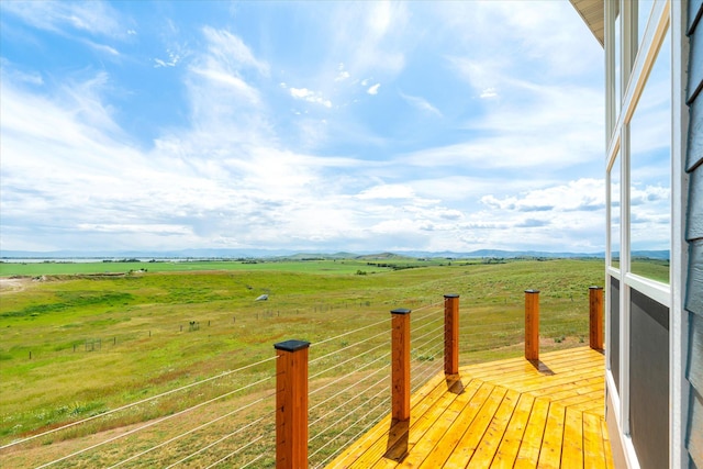 132 Skyview Ln, Polson, MT 59860 - wooden deck featuring a view of countryside