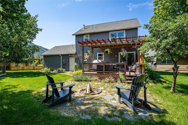 1346 Lilly Ct, Missoula, MT 59802 - back of property with a pergola and a deck