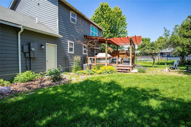 1346 Lilly Ct, Missoula, MT 59802 - view of yard with a deck and a pergola