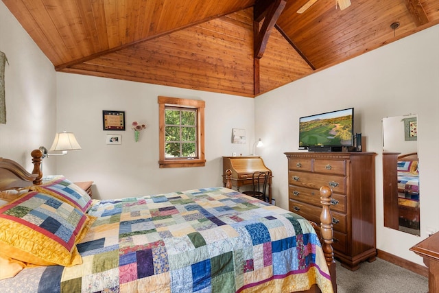 14980 Mt Highway 35, Bigfork, MT 59911 - bedroom featuring wood ceiling and carpet floors