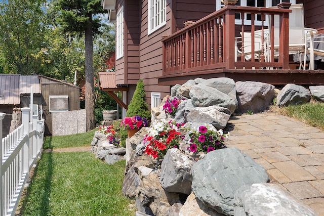 14980 Mt Highway 35, Bigfork, MT 59911 - view of yard with a wooden deck