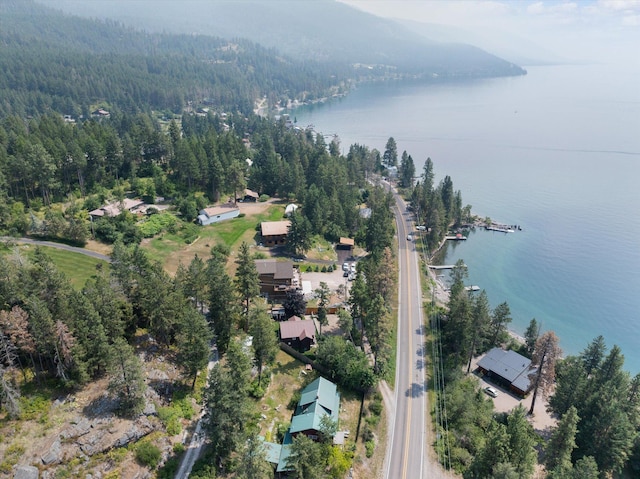 14980 Mt Highway 35, Bigfork, MT 59911 - aerial view of property and surrounding area with a heavily wooded area and a large body of water