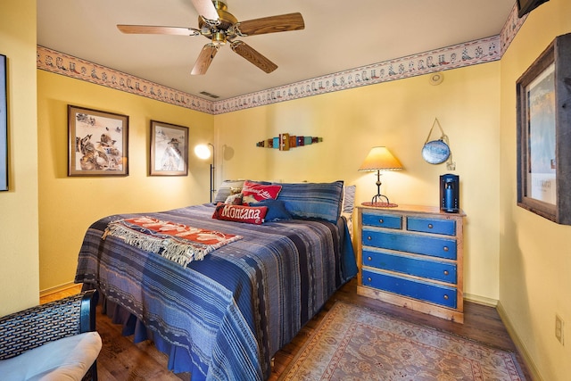 35AND33 Lakeside Ave, Lakeside, MT 59922 - bedroom featuring wood finished floors and a ceiling fan
