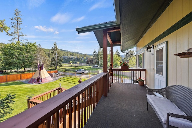 35AND33 Lakeside Ave, Lakeside, MT 59922 - balcony featuring a deck with mountain view