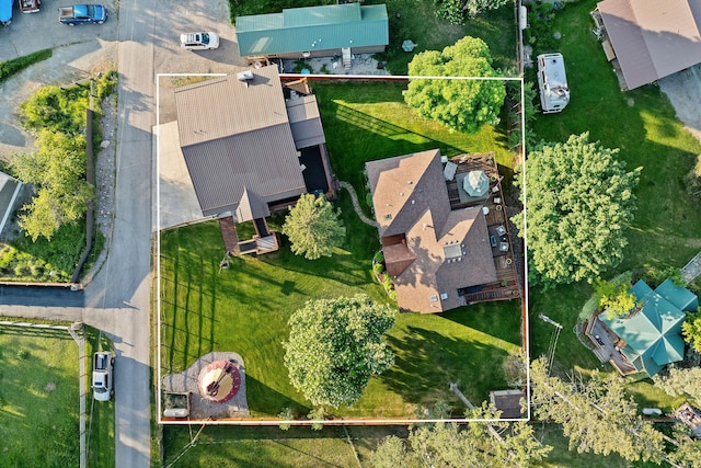 35AND33 Lakeside Ave, Lakeside, MT 59922 - aerial view of property and surrounding area featuring property boundaries highlighted