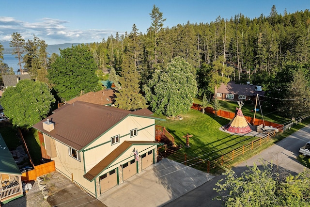35AND33 Lakeside Ave, Lakeside, MT 59922 - bird's eye view of a heavily wooded area