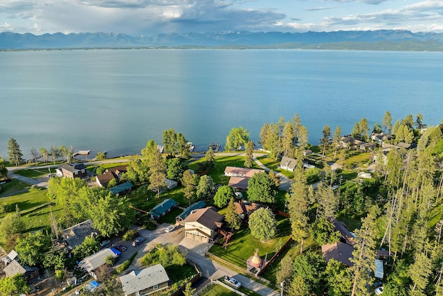 35AND33 Lakeside Ave, Lakeside, MT 59922 - aerial perspective of suburban area featuring a water and mountain view