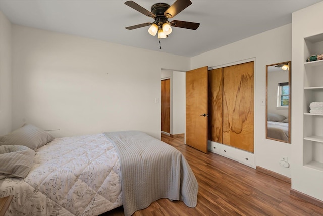 91 Denver Ave, Kalispell, MT 59901 - bedroom featuring wood finished floors, ceiling fan, and a closet