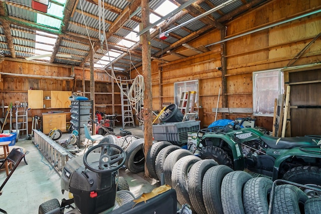 91 Denver Ave, Kalispell, MT 59901 - garage featuring wooden walls