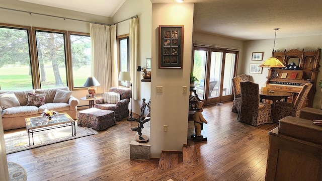 122 Fairway Blvd, Kalispell, MT 59901 - living room with wood-type flooring and lofted ceiling