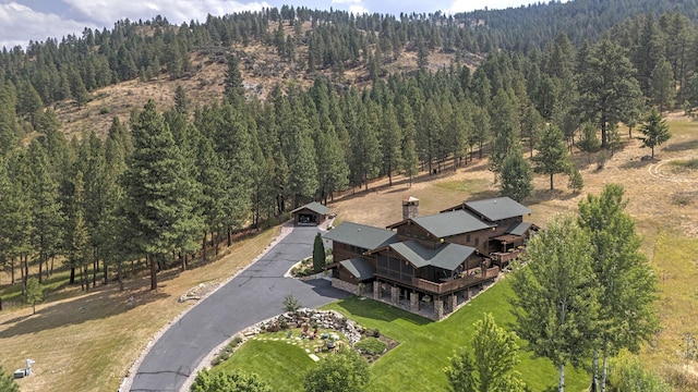 349 Harlan Creek Rd, Hamilton, MT 59840 - aerial view of property and surrounding area featuring a forest