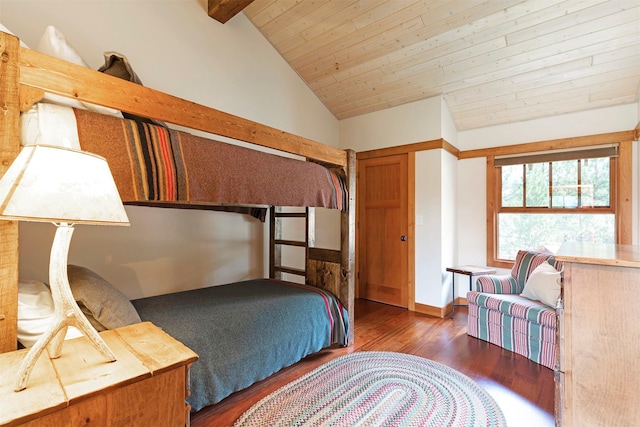 349 Harlan Creek Rd, Hamilton, MT 59840 - bedroom with wood finished floors and wood ceiling