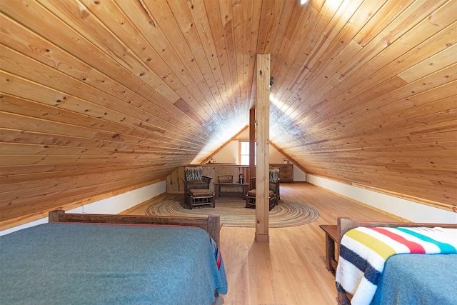 349 Harlan Creek Rd, Hamilton, MT 59840 - bedroom with wood ceiling, wood finished floors, and vaulted ceiling
