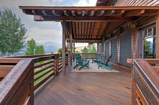 349 Harlan Creek Rd, Hamilton, MT 59840 - deck featuring a mountain view