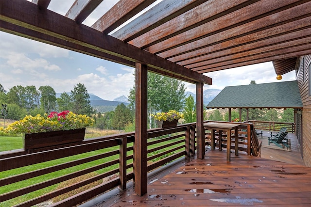 349 Harlan Creek Rd, Hamilton, MT 59840 - wooden deck featuring a mountain view