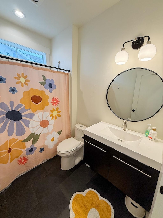 123 Owl Loop, Kalispell, MT 59901 - full bathroom with vanity, a shower with shower curtain, and recessed lighting